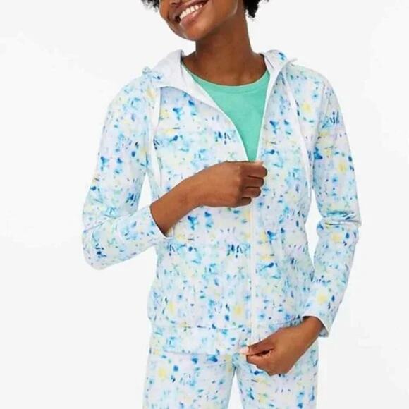 J. Crew Womens Full-Zip Active Hoodie Athleisure Sporty Workout Running Womens M - Picture 1 of 11